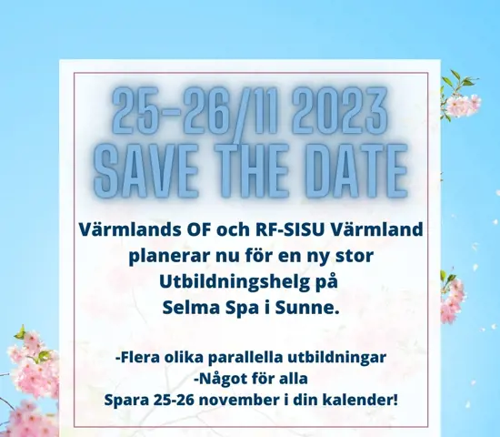 save the date utbildningshelgen 2023