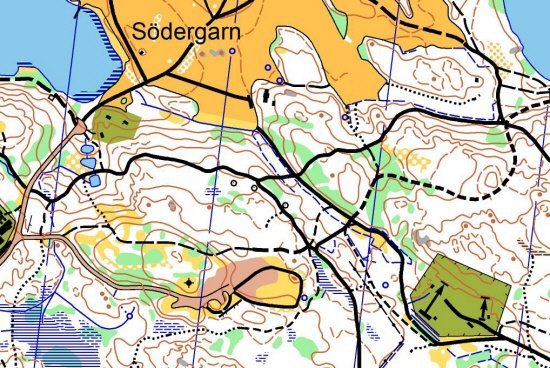 A MTBO map over Södergarn.