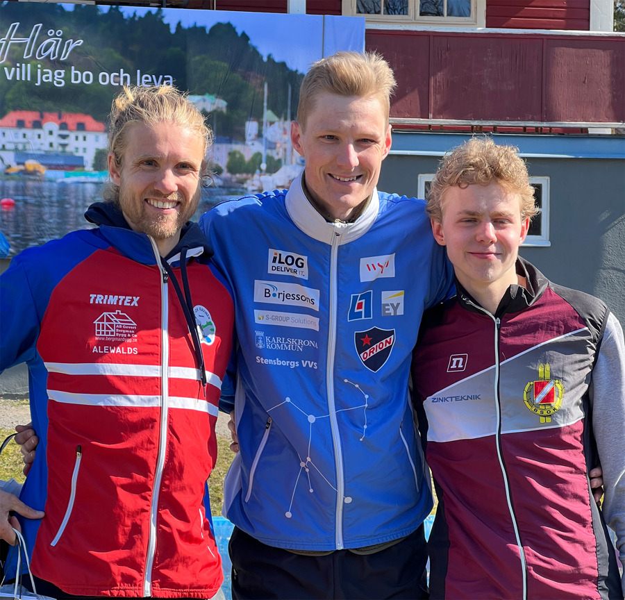 Fr.v. Gustav Bergman, Anton Johansson och Axel Elmblad.