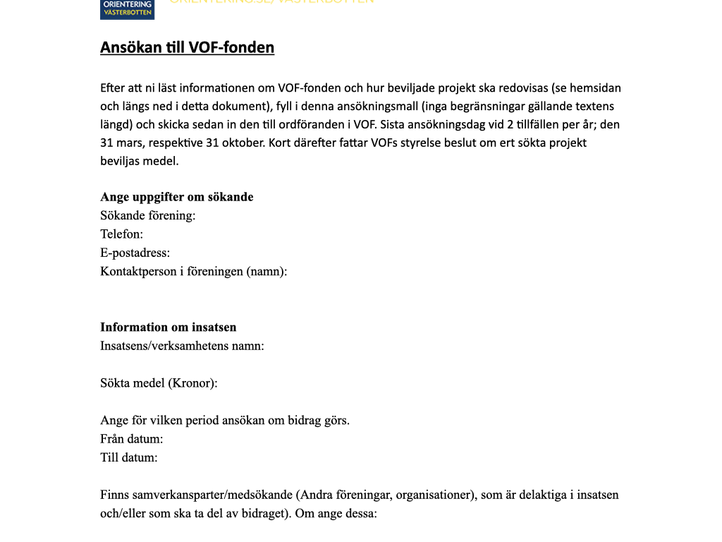 Bild av Ansökningsformulär