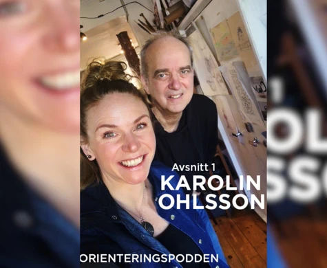 Karolin Ohlsson och Per Forsberg i första avsnittet av Orienteringspodden