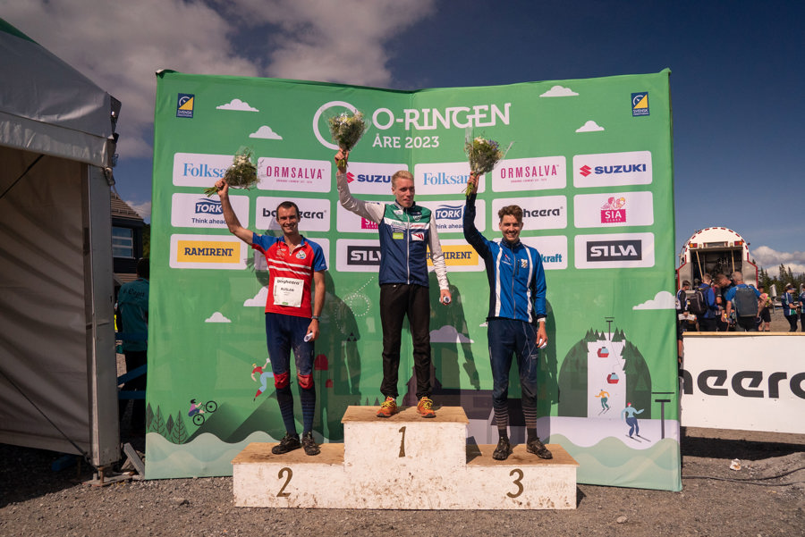 Ruslan Glebov, Olli Ojanaho, Max Peter Bejmer O-Ringen etapp 2, D21 Elit Foto: Hugo Mattsson