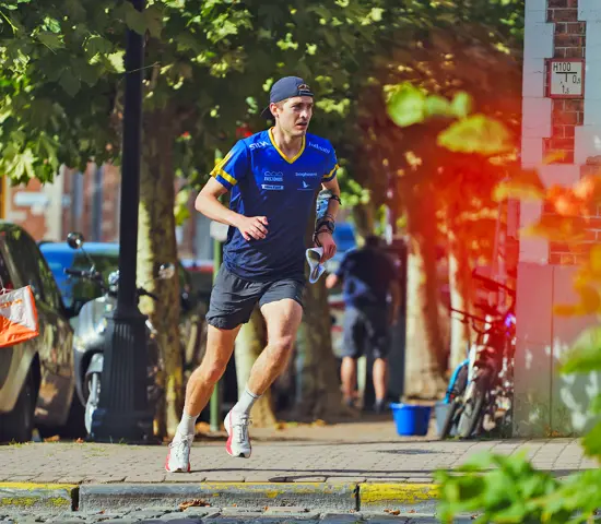 Max Peter Bejmer under ett träningspass i Belgien inför stundande Sprint-EM.