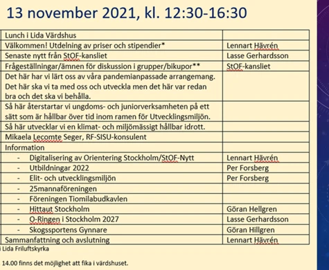 StOF-konventet på lördag 13 november