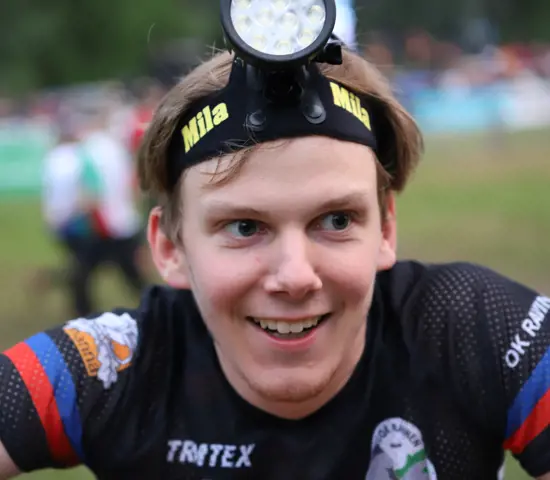Albin Andersson innan starten på Jukola 2022.