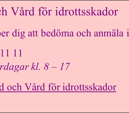 inforuta om råd och vård SOFT folksam idrottsförsäkring