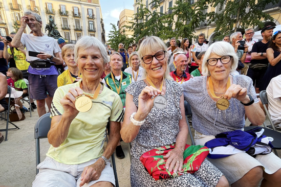 Topp tre i D75 på medeldistansen: Maria Luder, Schweiz, Maria Ehn, Tullinge SK, Ann Marie Rees Andersson, Enebybergs IF. Foto: Susanne Maarup