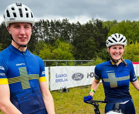 Joel Holmgård och Minna Palm tvåa, respektive trea under sprinten på MTBO-EM