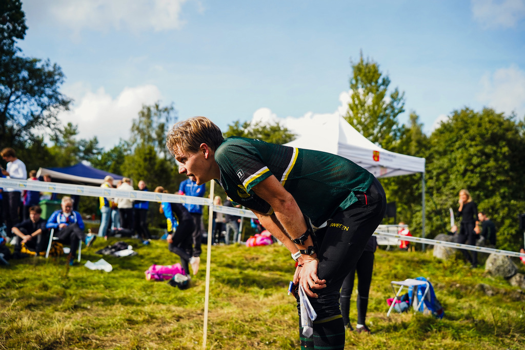 Simon Hector efter målgång på SM lång 2025
