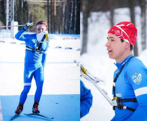 Jonatan Ståhl och Andrei Lamov vann SM-stafetten i skidorientering i Luleå.