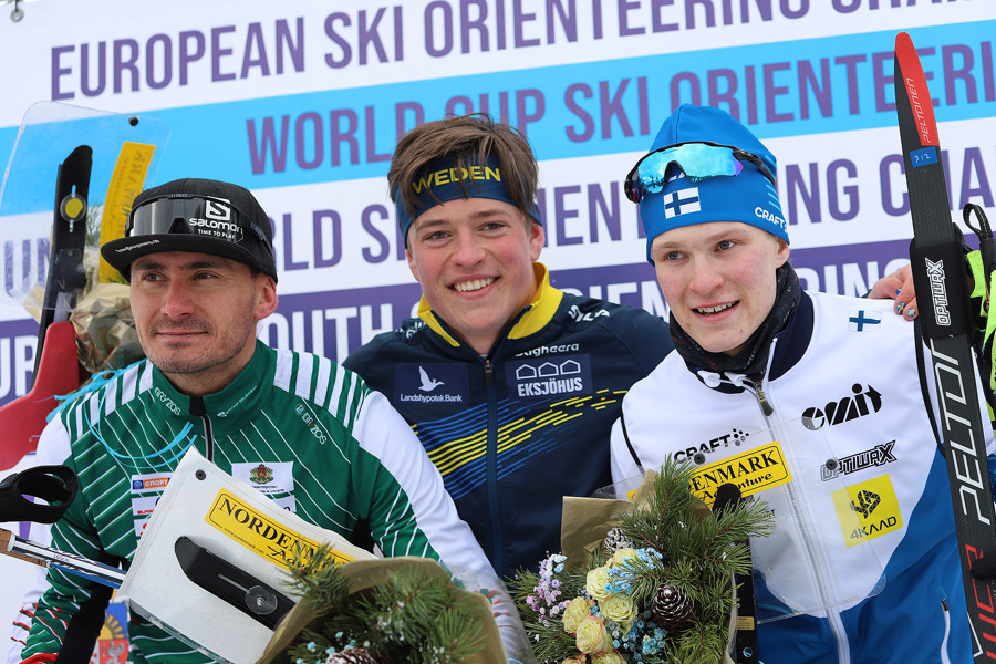 Jonatan Ståhl tillsammans med silvermedaljören Stanimir Belomazshev och Niklas Ekström som tog brons.