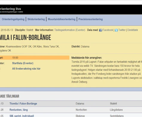 Följ orienteringstävlingar i realtid via Orientering live ...