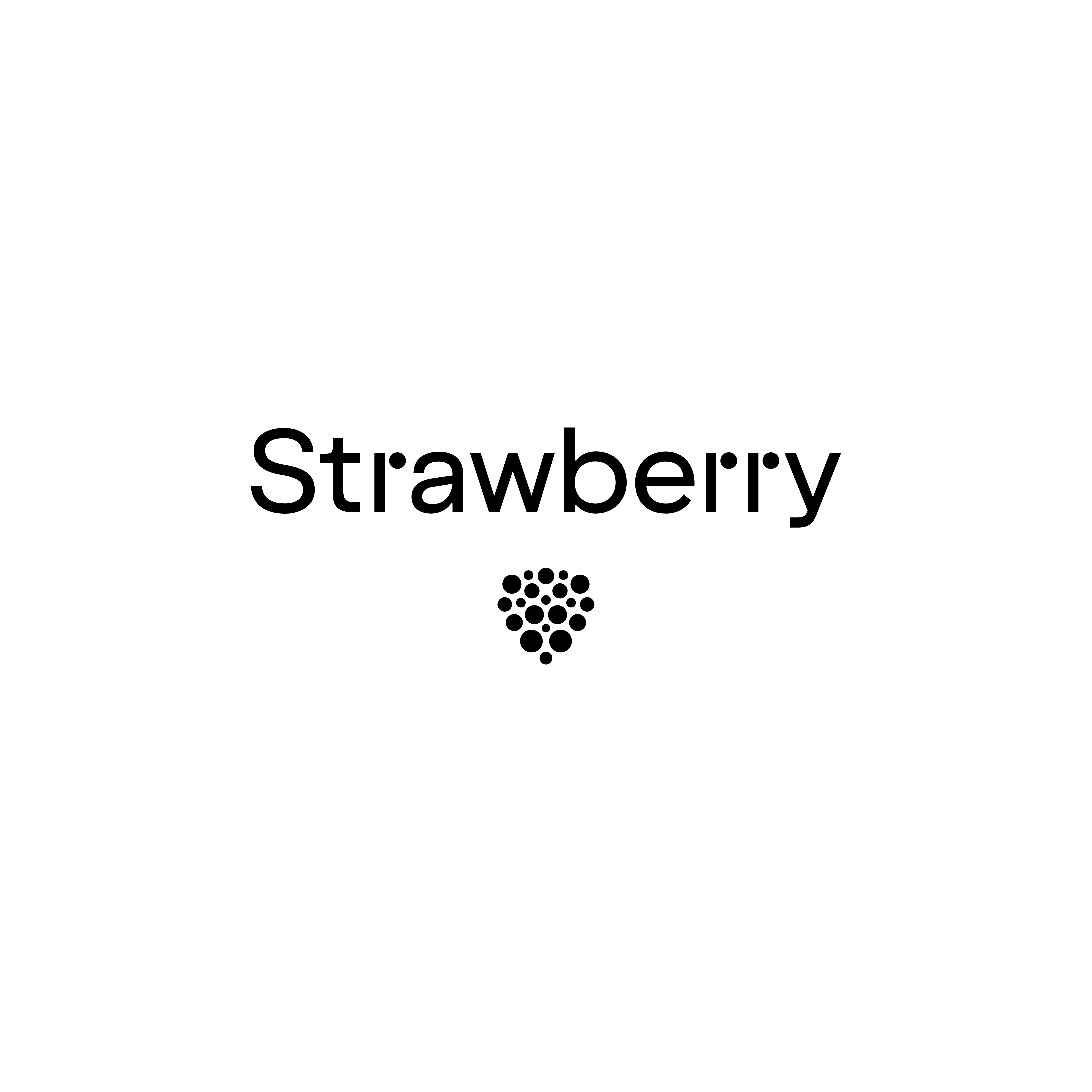 White Strawberry Logotype Primary Black RGB