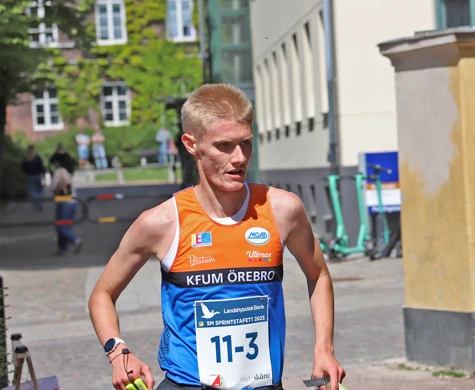 Jonatan Gustafsson under SM i sprintstafett i Lund.
