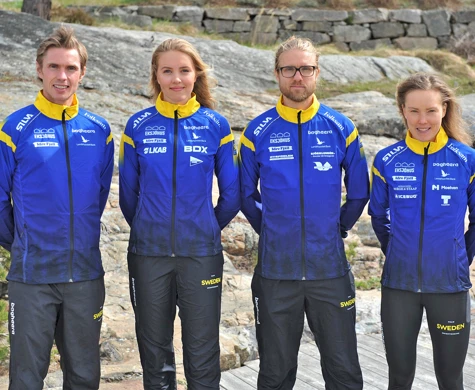 Fyra av de förhandsuttagna till höstens EM i Ungern. Från vänster: Martin Regborn, Hanna Lundberg, Gustav Bergman och Tove Alexandersson.