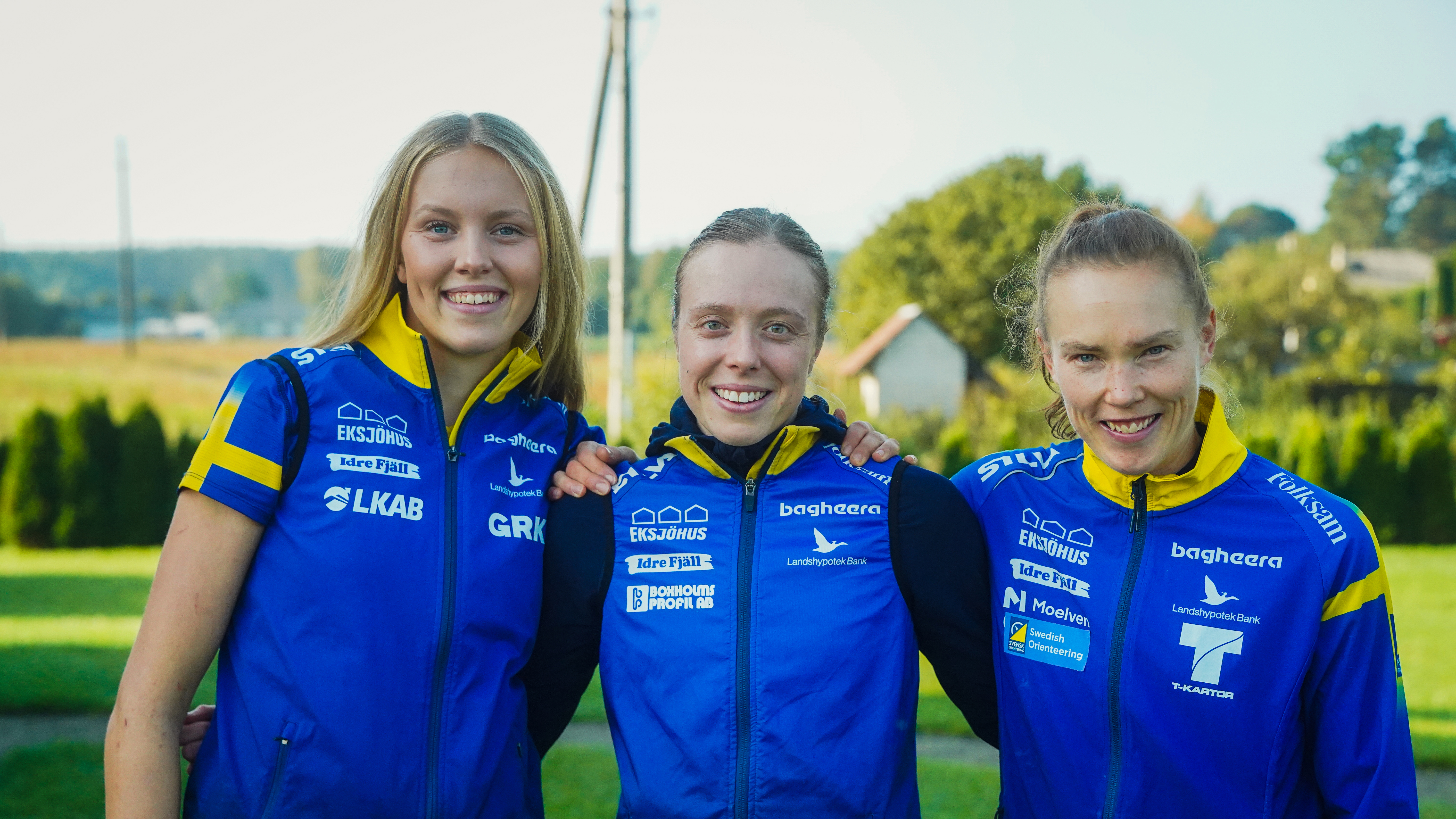 Sveriges förstalag på EM-stafetten i Litauen. Från vänster: Hanna Lundberg, Sanna Fasth och Tove Alexandersson
