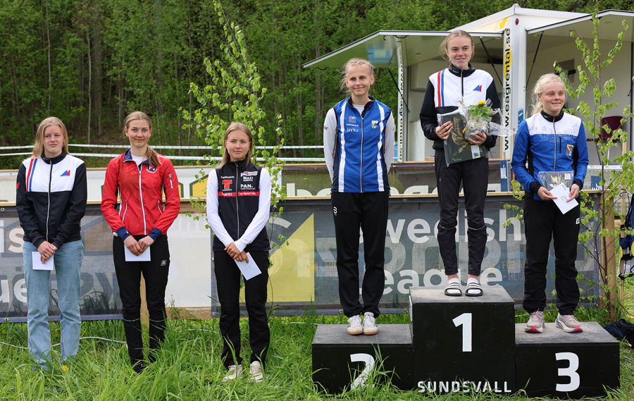 Topp sex i D20E. Från vänster: Filippa Hjerne, Felicia Persson, Alva Björk, Signe Hördegård, Freja Hjerne och Cajsa Alenius. Bild: Marcus Uddman.