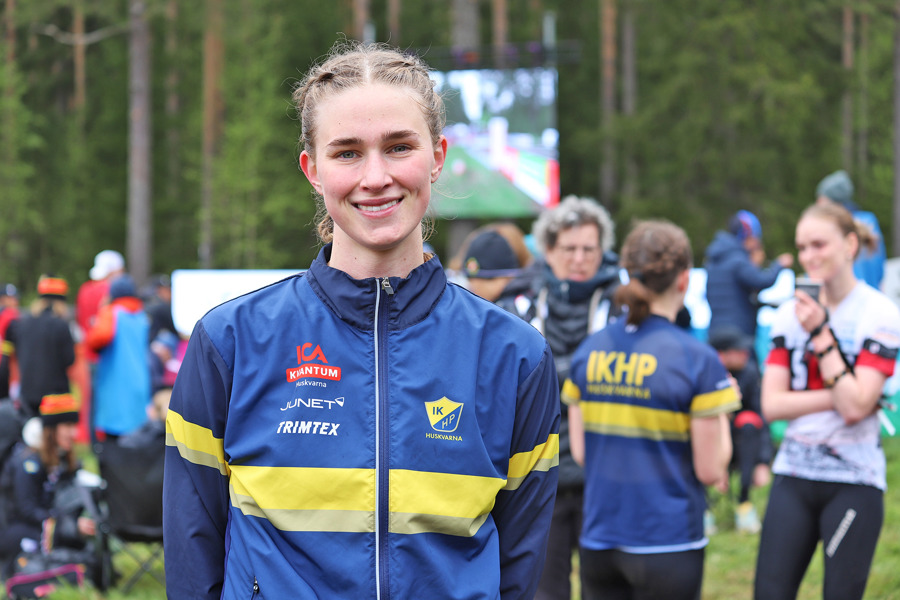 Tilda Palm laddade upp med att springa SM medel och stafett utanför Karlstad inför MTBO-EM i Litauen. Bild: Johan Trygg.