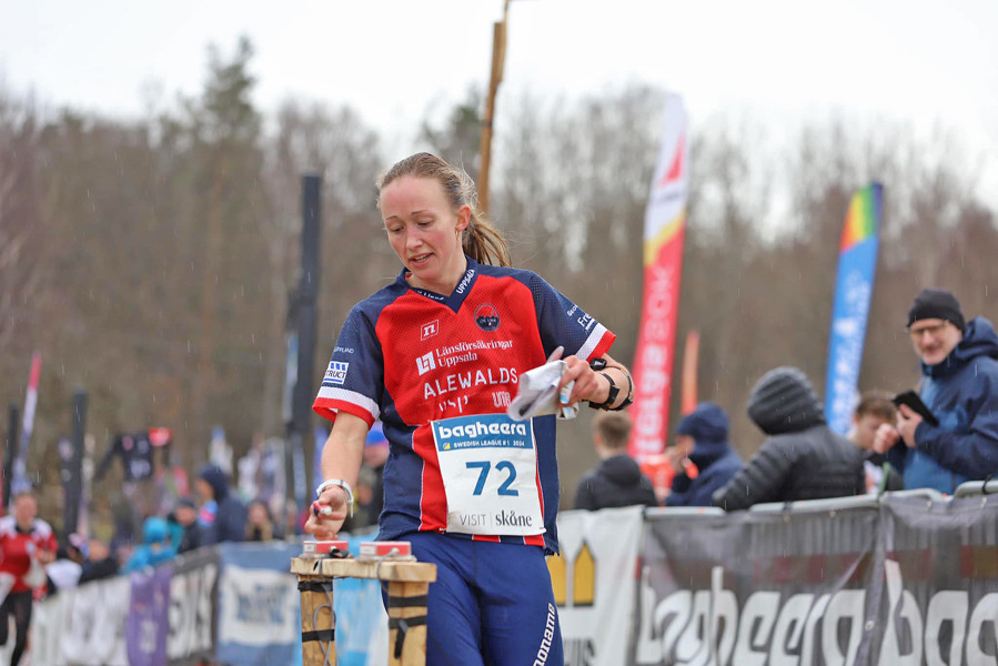 Johanna Ridefelt stämplade in som tvåa på Swedish Leagues långdistans men resten av påskhelgen stördes av skadebekymmer. Bild: Tilda Andersson.
