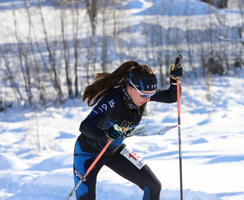 Evelina Wickbom påväg mot sista kontrollen