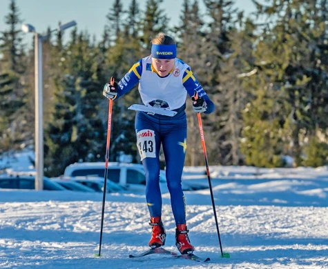 Frida Sandberg är en av tolv åkare i den svenska truppen till världscuptävlingarna i Tyskland. Här är Frida under världscupen i Norge tidigare i vinter.