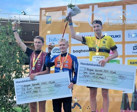 Herrpallen med August Mollén och Jonatan Gustafsson som delade andraplatsen och segraren Emil Svensk